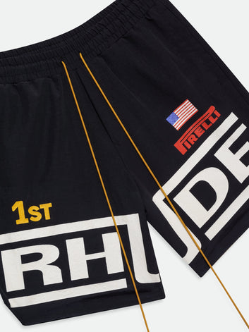 RHUDE CHAMPIONS LOGO SHORTS