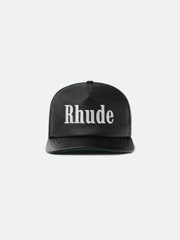 RHUDE LOGO LEATHER HAT
