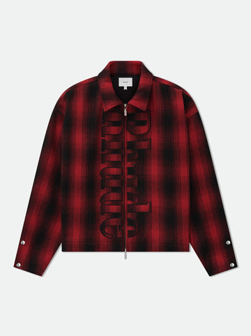 RHUDE LOGO FLANNEL WORK JACKET
